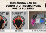 Hendak Diedar di Parimo, Polda Sulteng Bekuk Dua Pemuda Bawa 103 Gram Sabu