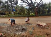 Warda Dg Mamala Sumbang Semen, Warga Gotong Royong Perbaiki Jalan di Kolonodale