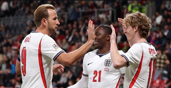 Bangkit dari Kekalahan Spanyol, Inggris Raih Tiga Poin di Markas Ceko