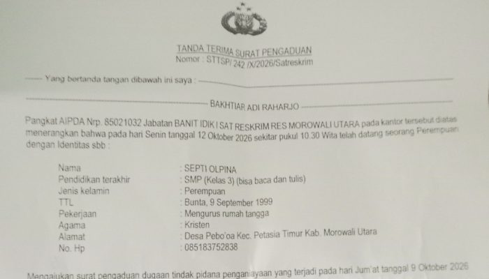 Perempuan di Desa Pebo’oa Diduga Alami Kekerasan Fisik, Sudah Mengadu ke Polres Morut