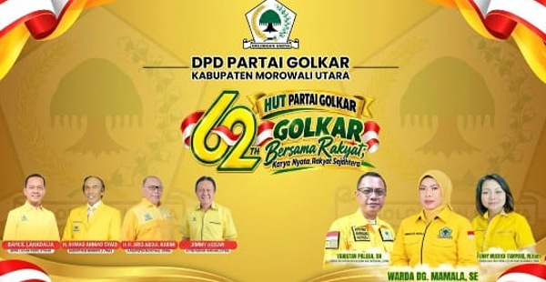 HUT ke-62, Golkar Morut Syukuran dan Beri Santunan